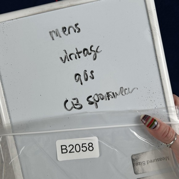 Vintage CB Sports Sweater Mens Large Navy Blue Knit Crewneck Stripe 90s Retro - Picture 14 of 14